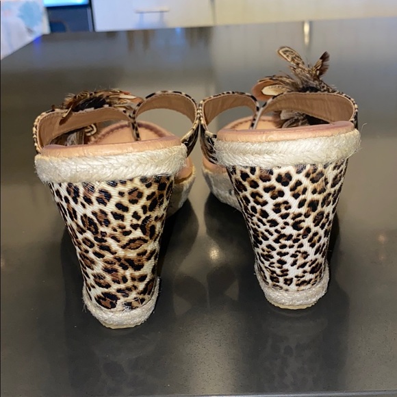 NWT Charming Charlie Brown Leopard Wedge Sandal - Picture 4 of 9